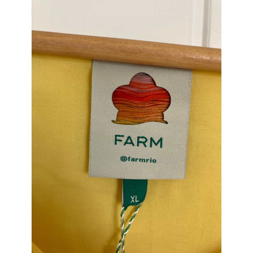 NWT FARM Rio Sunny Yellow Ruffle Mini Dress - Picture 2 of 11